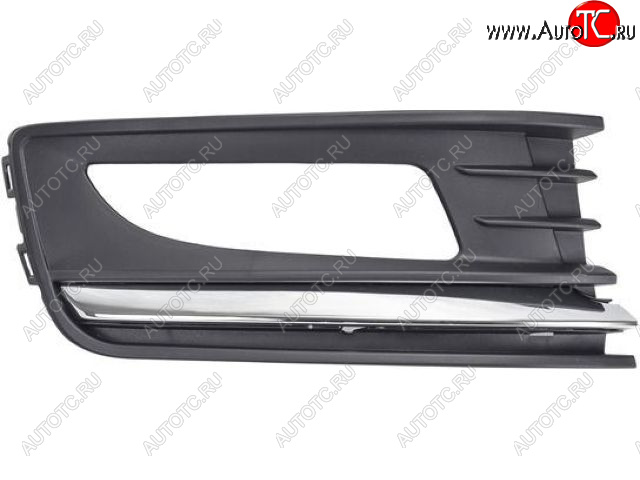 549 р. Правая вставка переднего бампера (с отверстием под ПТФ, пр-во Китай) BODYPARTS Volkswagen Polo 5 седан рестайлинг (2015-2020) (молдинг хром)  с доставкой в г. Кемерово