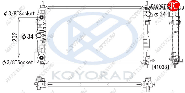 8 399 р. CRUZE {(1.6  109л.с. ORLANDO 11- дизель} РАДИАТОР ОХЛАЖДЕН AT С КОНДИЦ (KOYO) KOYORAD cvcrz09-915  с доставкой в г. Кемерово