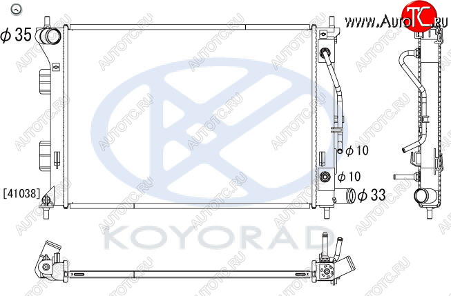 7 199 р. AVANTE {ELANTRA 10-  I30 12- KIA CERATO 13- SOUL 11-} РАДИАТОР ОХЛАЖДЕН AT (KOYO) KOYORAD hnava10-910  с доставкой в г. Кемерово