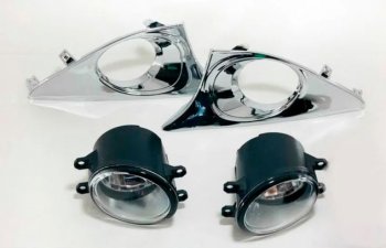 Комплект противотуманных фар (с решеткой бампера, пр-во Китай) BODYPARTS Toyota Camry XV50 дорестайлинг (2011-2014) (решетка бампера хром)
