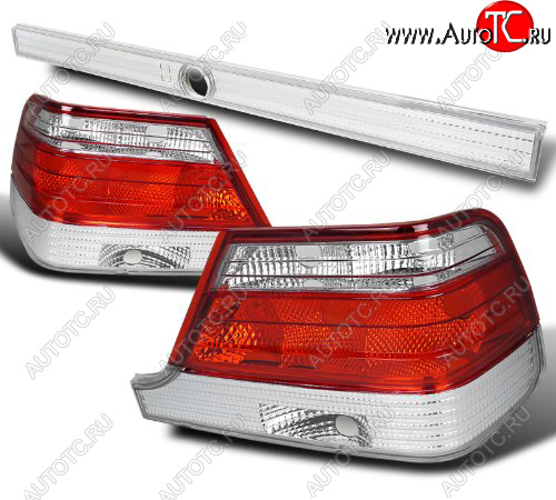 6 399 р. W140 ФОНАРЬ ЗАДН ВНЕШН Л+П (КОМПЛЕКТ) С ЦЕНТР МОЛДИНГ ТЮНИНГ ХРУСТАЛ БЕЛ-КРАСН BODYPARTS md14096-743wr-n  с доставкой в г. Кемерово
