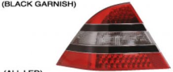 W220 ФОНАРЬ ЗАДН ВНЕШН Л+П (КОМПЛЕКТ) ДИЗАЙН W221 ПОЛНОСТЬЮ С ДИОД С ЧЕРН МОЛДИНГ КРАСН-ТОНИР EAGLE EYES md22098-741rt-n