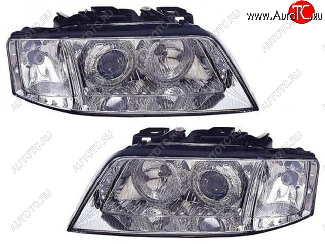 24 949 р. AUDI A6 ФАРА Л+П (КОМПЛЕКТ) ТЮНИНГ (КСЕНОН) ЛИНЗОВАН С 2 СВЕТЯЩ ОБОДК ВНУТРИ (DEPO) ХРОМ DEPO ai0a697-003h-n  с доставкой в г. Кемерово