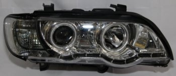 X5 ФАРА Л+П (КОМПЛЕКТ) ТЮНИНГ (КСЕНОН) С CCFL СВЕТЯЩ ОБОДК , ЛИНЗОВАН (DEVIL EYES) +- ПКОРРЕКТОР (EAGLE EYES) ВНУТРИ ХРОМ EAGLE EYES bm0x599-007h-n