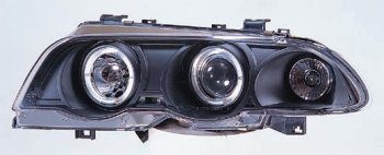 E46 ФАРА Л+П (КОМПЛЕКТ) ТЮНИНГ ЛИНЗОВАН С 2 СВЕТЯЩ ОБОДК , ЛИТОЙ УК.ПОВОР (SONAR) ВНУТРИ ЧЕРН SONAR bme4698-005b-n