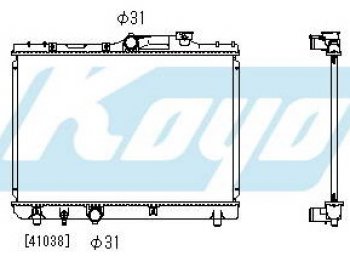 COROLLA {ДЛИНА 525мм} РАДИАТОР ОХЛАЖДЕН MT 1.3 1.5 1.6 1.8 (KOYO) (1 ряд) KOYORAD tycrl92-917