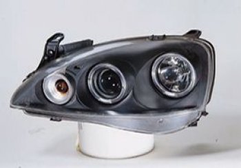 CORSA ФАРА Л+П (КОМПЛЕКТ) ТЮНИНГ ЛИНЗОВАН С 2 СВЕТЯЩ ОБОДК (SONAR) ВНУТРИ ЧЕРН SONAR opcor01-001b-n