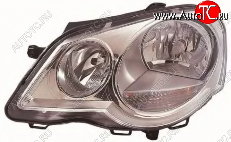 7 349 р. Левая фара (c электрокорректором) DEPO  Volkswagen Polo  9N1 (2005-2009) рестайлинг седан  с доставкой в г. Кемерово