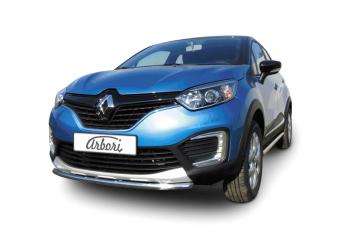 11 899 р. Защита переднего бампера Arbori d42 RENAULT KAPTUR 2016-  Рено Каптюр Arbori afzdark02  с доставкой в г. Кемерово. Увеличить фотографию 1