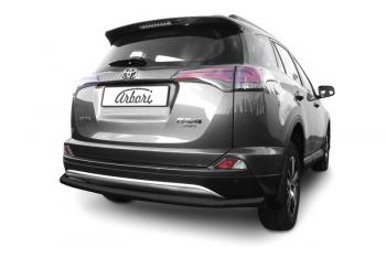 2 799 р. Защита заднего бампера d57 длинная Arbori черн. для TOYOTA RAV4 2015-2018  Тойота Рав 4 Arbori afzdatr41508b  с доставкой в г. Кемерово. Увеличить фотографию 1