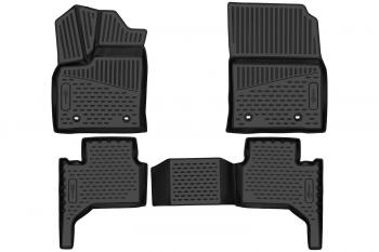 4 099 р. Коврики 3D в салон подходят для TOYOTA Land Cruiser (300 Series) 2021-, Внед, 5 мест, 4шт. (ПУ, повышенная износостойкость)  Тойота Ленд крузер FORMAT format.3da66914210k  с доставкой в г. Кемерово. Увеличить фотографию 1