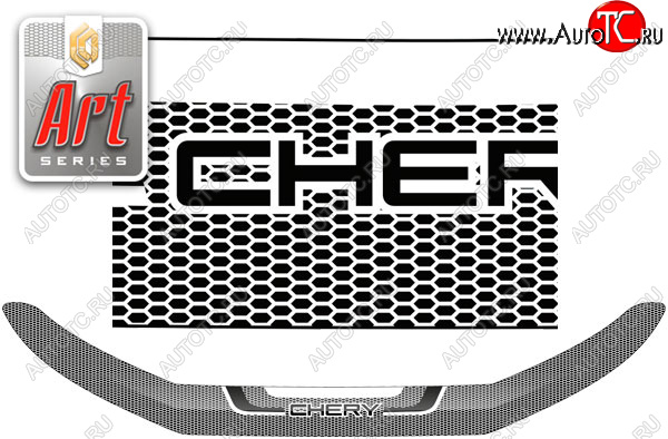 2 399 р. Дефлектор капота CA-Plastic  Chery Tiggo 8 PRO (2021-2025) (серия ART белая)  с доставкой в г. Кемерово