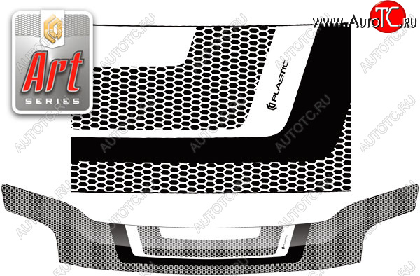 2 559 р. Дефлектор капота CA-Plastic  Toyota Corolla Rumion  E150 (2007-2015) (серия ART белая)  с доставкой в г. Кемерово