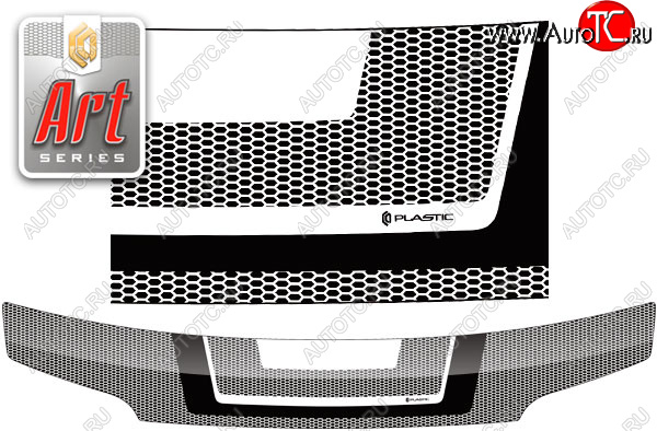 2 299 р. Дефлектор капота CA-Plastic  Daihatsu Coo (2005-2012) (Серия Art серебро)  с доставкой в г. Кемерово