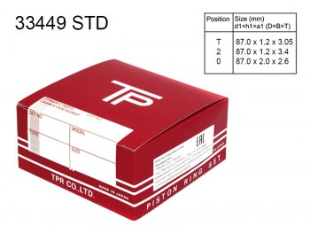 2 199 р. Кольца поршневые (комплект) STD 4G69 2,4 TPR Mitsubishi Outlander CU (2003-2009)  с доставкой в г. Кемерово. Увеличить фотографию 2