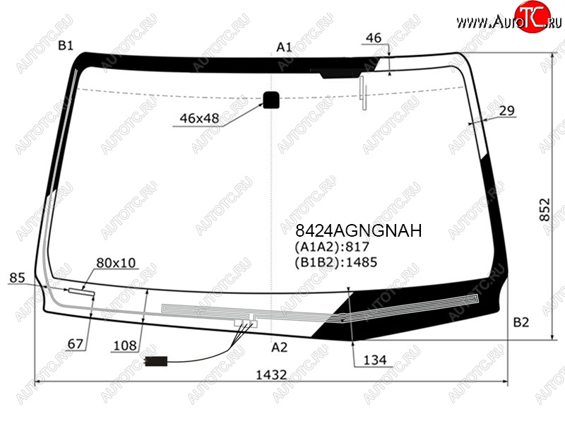 9 299 р. Стекло лобовое (Обогрев щеток Антенна) Toyota Hilux Pick Up 15-  Fortuner 15- FUYAO 8424AGNGNAH  с доставкой в г. Кемерово