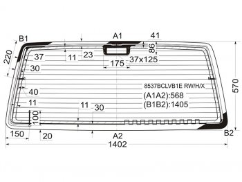 Стекло заднее (Цвет зеленый Обогрев Антенна) Volkswagen Transporter 90-03  Caravelle 90-03 XYG 8537BCLVB1E RW/H/X