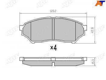 Колодки тормозные перед FR-FL SAT Mitsubishi Pajero Mini  H53/H58 (1998-2012)