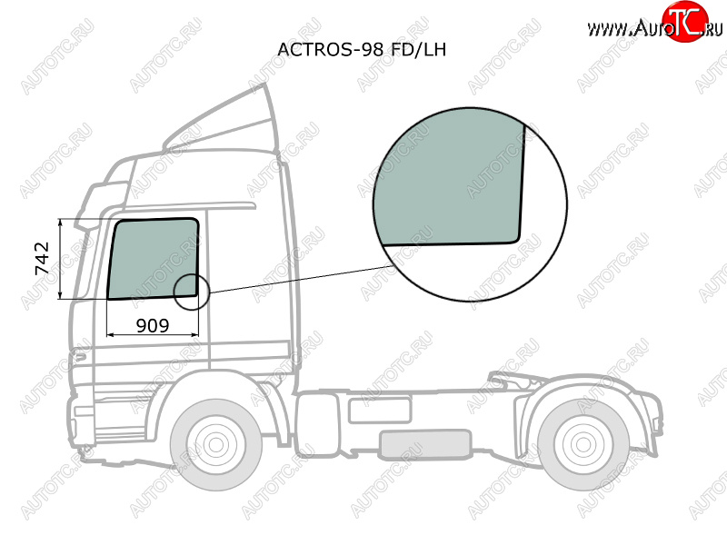 4 199 р. Стекло боковое опускное (Спереди Слева Цвет зеленый) Mercedes-Benz Actros 96-  Sisu 6x2 00- XYG ACTROS-98 FD/LH  с доставкой в г. Кемерово