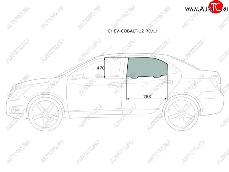 2 599 р. Стекло боковое опускное (Сзади Слева Цвет зеленый) Chevrolet Cobalt 13-  Ravon R4 16-20 XYG CHEV-COBALT-12 RD/LH  с доставкой в г. Кемерово
