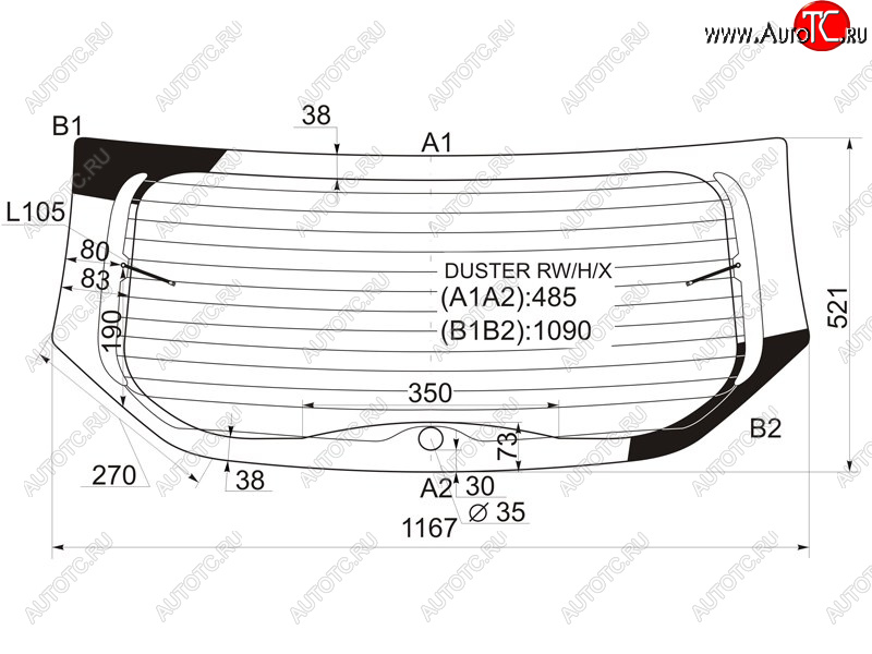 6 899 р. Стекло заднее (Цвет зеленый Обогрев) Renault Duster 10-21  Dacia Duster 10-17 XYG DUSTER RW/H/X  с доставкой в г. Кемерово