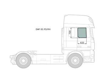 3 999 р. Стекло боковое опускное (Спереди Справа Цвет зеленый) Daf 95 88-08  XF 06-12 XYG DAF-95 FD/RH  с доставкой в г. Кемерово. Увеличить фотографию 1