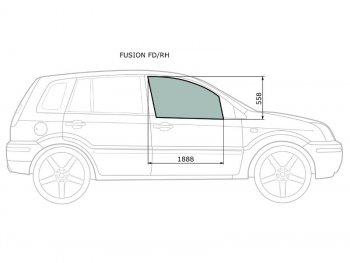 Стекло боковое опускное (Спереди Справа Цвет зеленый) Ford Fusion 02-12 XYG FUSION FD/RH