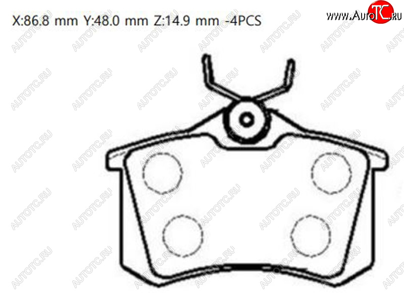 1 599 р. Колодки тормозные зад RH-LH SAT  Audi A4 ( B6,  B7) (2000-2008), Audi A6  C5 (1997-2004), Renault Fluence (2010-2012), Skoda Octavia ( A5,  A7) (2004-2020), Skoda Yeti (2009-2018), Volkswagen Scirocco ( дорестайлинг,  рестайлинг) (2008-2017)  с доставкой в г. Кемерово