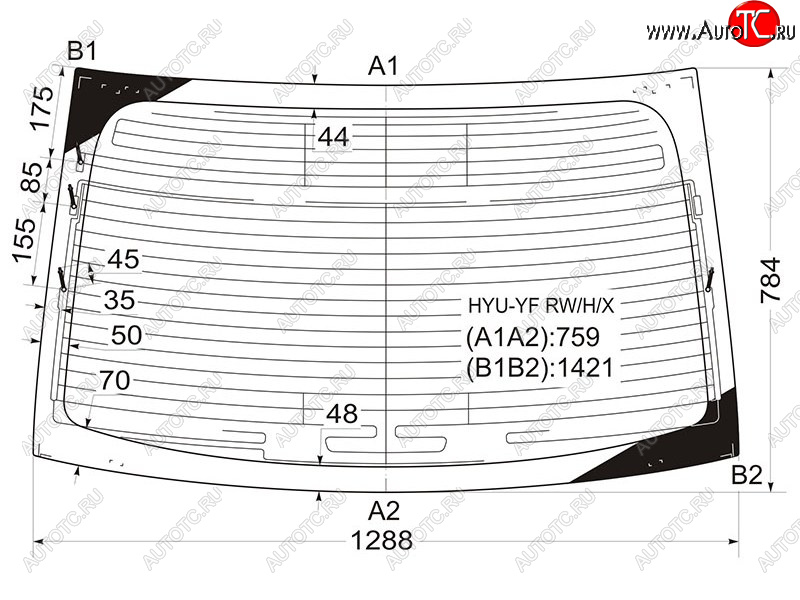 10 599 р. Стекло заднее (Цвет зеленый Обогрев Антенна) Hyundai Sonata 09-14 XYG HYU-YF RW/H/X  с доставкой в г. Кемерово