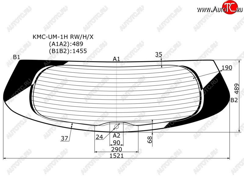 8 799 р. Стекло заднее (Цвет зеленый Обогрев) Kia Sorento 14-20  Sorento Prime 14-20 XYG KMC-UM-1H RW/H/X  с доставкой в г. Кемерово