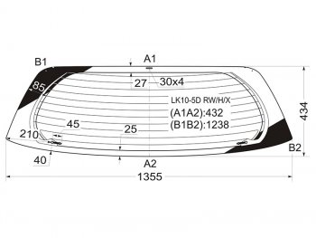 Стекло заднее (Цвет зеленый Обогрев 35D HBK) Toyota Vitz 99-05  Yaris 99-05 XYG LK10-5D RW/H/X