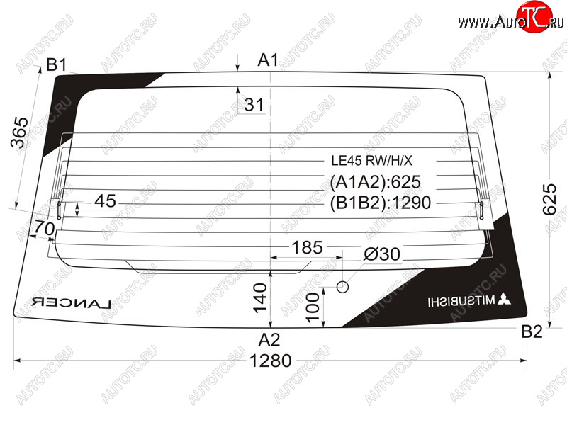 7 999 р. Стекло заднее (Цвет зеленый Обогрев) Mitsubishi Lancer 91-01  Libero 92-02 XYG LE45 RW/H/X  с доставкой в г. Кемерово