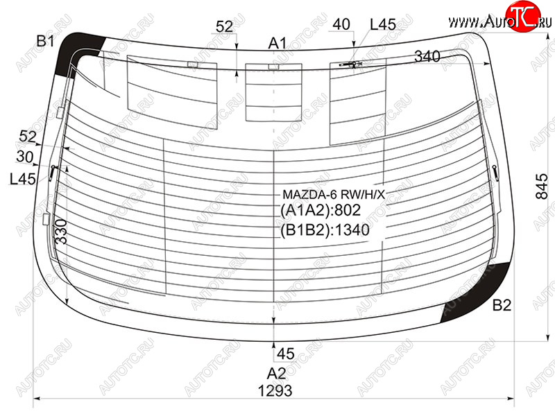 8 499 р. Стекло заднее (Цвет зеленый Обогрев Антенна 4D SED) Mazda 6 02-08  Atenza 02-07 XYG MAZDA-6 RW/H/X  с доставкой в г. Кемерово