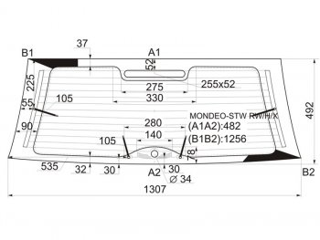 Стекло заднее с обогревом FORD MONDEO 5D WGN 93-00 XYG MONDEO-STW RW/H/X, mondeostwrwhx XYG MONDEO-STW RW/H/X