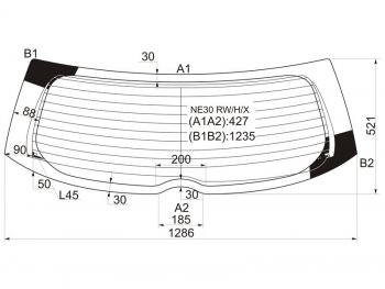 Стекло заднее (Цвет зеленый Обогрев) Toyota Auris 06-12 XYG NE30 RW/H/X