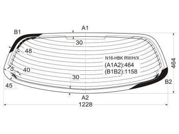 Стекло заднее (Цвет зеленый Обогрев) Nissan Almera 00-06 XYG N16-HBK RW/H/X