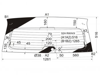 Стекло заднее (Цвет зеленый Обогрев) Honda HR-V 98-07 XYG S2H RW/H/X