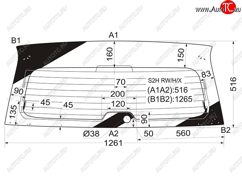 9 599 р. Стекло заднее (Цвет зеленый Обогрев) Honda HR-V 98-07 XYG S2H RW/H/X  с доставкой в г. Кемерово