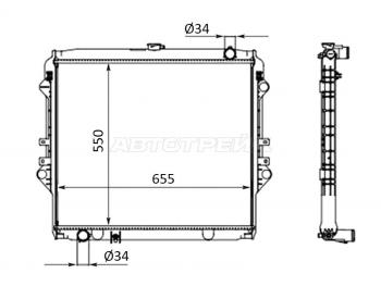 12 199 р. Радиатор SAT  Toyota Fortuner  AN160 - Hilux  AN120  с доставкой в г. Кемерово. Увеличить фотографию 1