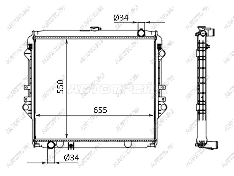 12 199 р. Радиатор SAT  Toyota Fortuner  AN160 - Hilux  AN120  с доставкой в г. Кемерово