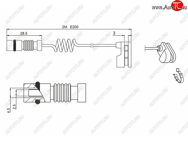 61 р. Датчик износа тормозных колодок передзад MERCEDES SPRINTER 95-06 VITO 96-03 SAT ST-142-0001  с доставкой в г. Кемерово