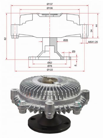 Вискомуфта TOYOTA MARK2,CHASER,CRESTA 1GFE BEAMS 98- SAT ST-16210-70090