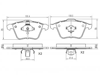 1 599 р. Колодки тормозные передние FL-FR SAT  Ford Focus  2 (2004-2011), Mazda 3/Axela ( BK,  BL) (2006-2013)  с доставкой в г. Кемерово. Увеличить фотографию 1