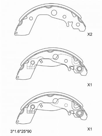 Колодки тормозные задние SAT RH-LH Mazda Demio 3 DE дорестайлинг (2007-2011)
