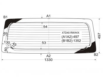 Стекло заднее (Цвет зеленый Обогрев) Daihatsu Grand Max 07-19  Toyota Lite Ace 08-20  Town Ace 08 XYG XTD40 RW/H/X