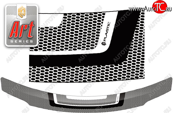 2 399 р. Дефлектор капота CA-Plastic  Nissan Serena  C26 (2010-2013) минивэн дорестайлинг (серия ART графит)  с доставкой в г. Кемерово