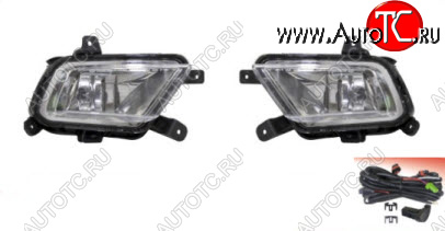 3 499 р. Комплект противотуманных фар (проводка, кнопка, пр-во Китай) BODYPARTS  KIA Rio  2 JB (2009-2011) рестайлинг седан  с доставкой в г. Кемерово