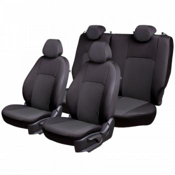 3 799 р. Комплект чехлов для сидений ( 1+2 места Жаккард) Дублин Lord Autofashion  Ford Transit (2014-2022) цельнометаллический фургон (черный, вставка Ёж белая)  с доставкой в г. Кемерово. Увеличить фотографию 4