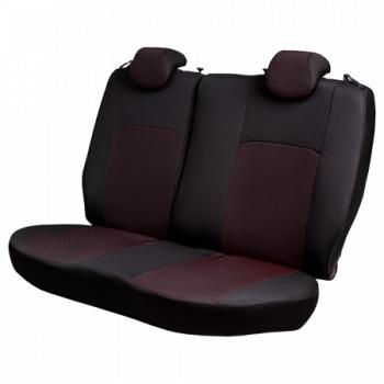 6 499 р. Комплект чехлов для сидений (РЗС 60/40 3Г Жаккард) Дублин Lord Autofashion KIA Soul PS дорестайлинг (2014-2016) (черный, вставка Ёж красная)  с доставкой в г. Кемерово. Увеличить фотографию 2