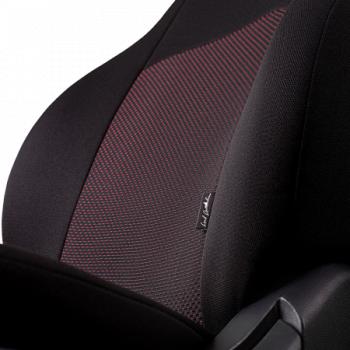 6 499 р. Комплект чехлов для сидений (РЗС 60/40 3Г Жаккард) Дублин Lord Autofashion KIA Soul PS дорестайлинг (2014-2016) (черный, вставка Ёж красная)  с доставкой в г. Кемерово. Увеличить фотографию 7